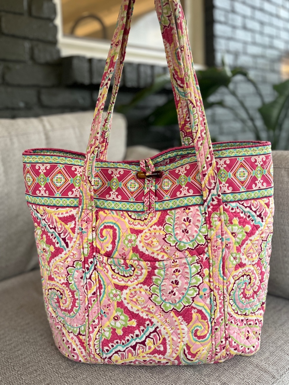 Vera Bradley Capri Melon Large Tote Bag